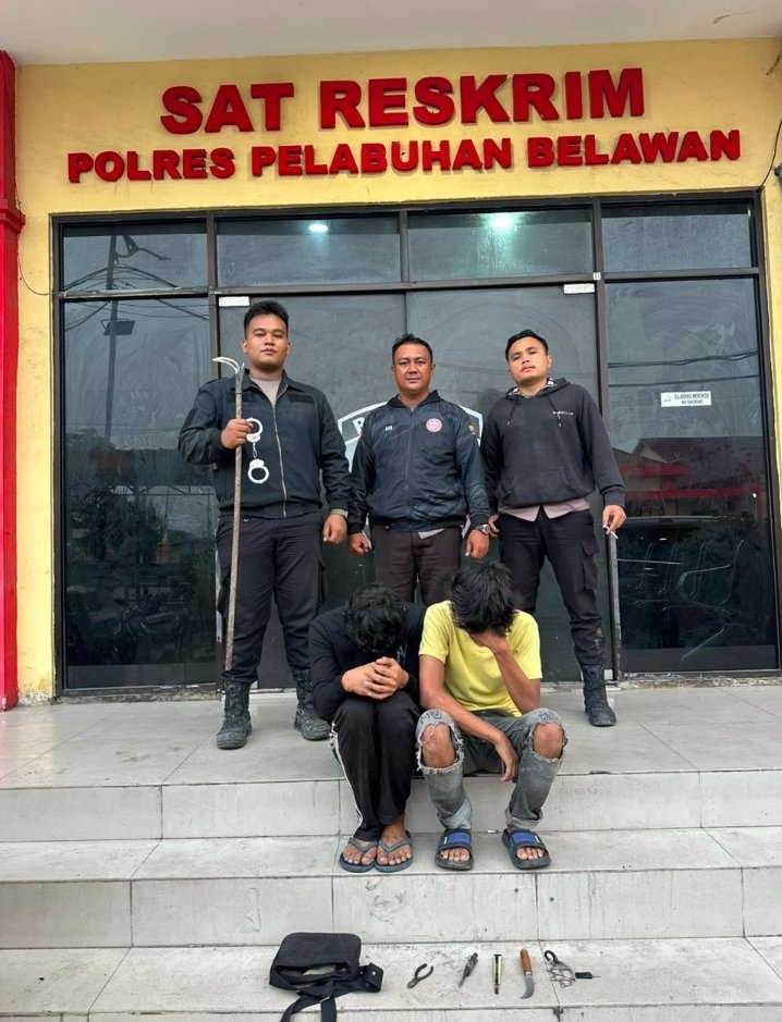 Foto -Pelaku yang diamankan.(Dok.Humas Poldasu)